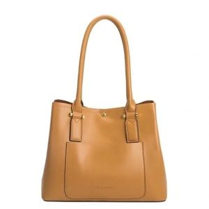 Camel Vegan Leather Shoulder Bag